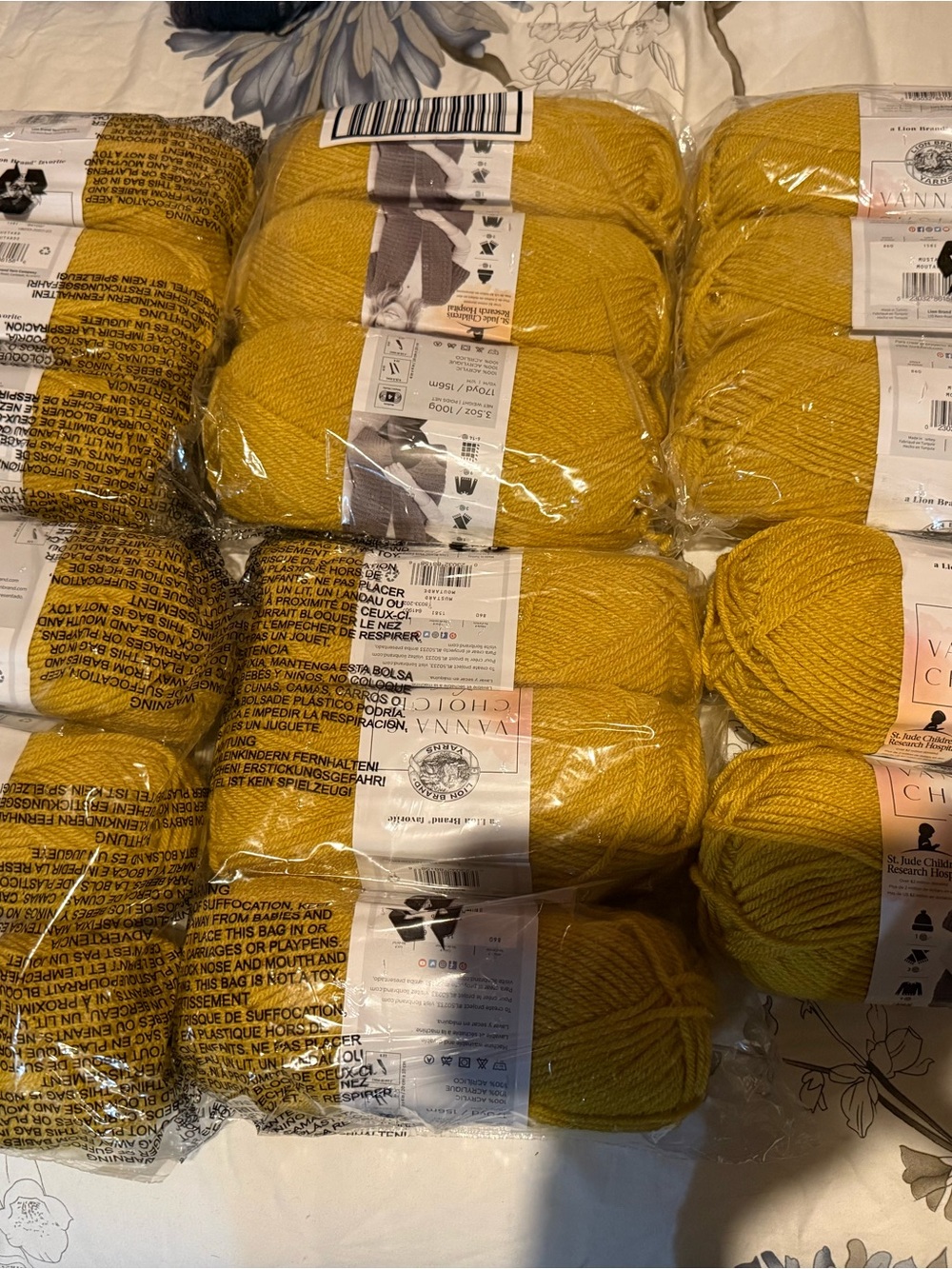 Lion Brand Vanna's Choice Yarn Bundle in Mustard Yellow